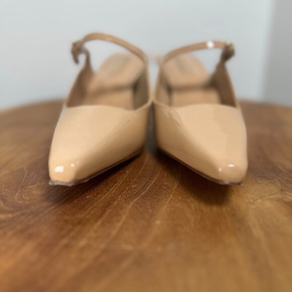 Larroude Ines Mule Women Tan Patent Leather Handmade Brazil - Picture 3 of 13